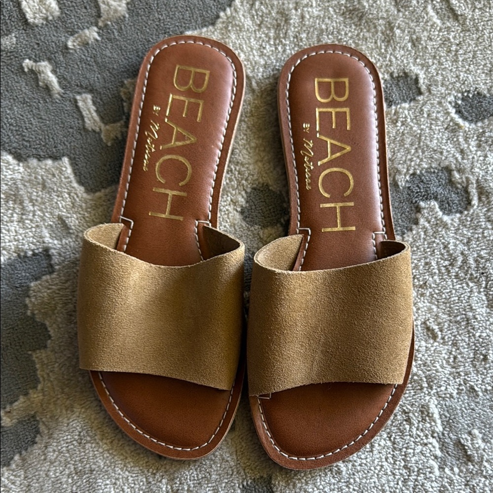 Beach by Matisse Tan Slide Sandals (Size 8)